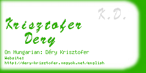 krisztofer dery business card